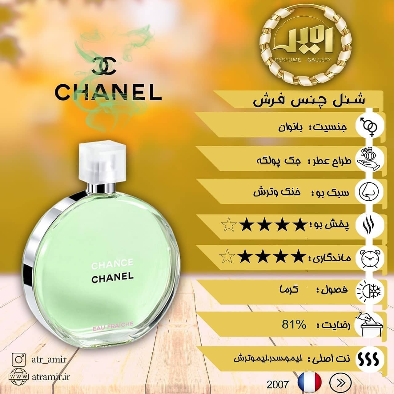 عطر شنل فرش زنانه